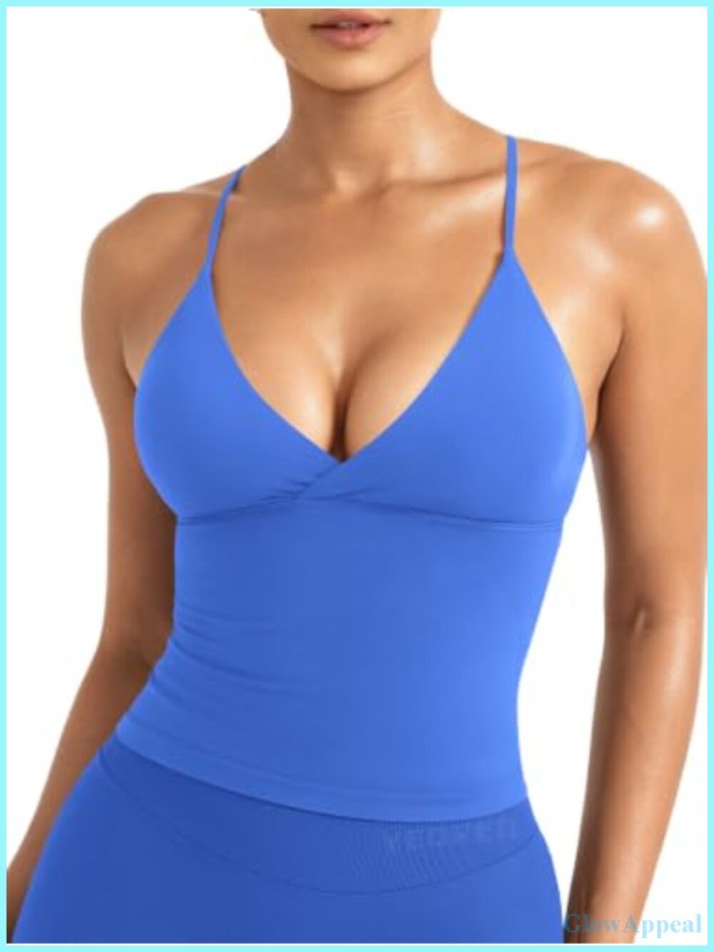 Seamless Workout Tank Top Twist Front Sports Bra Built-In Pads Open Back
